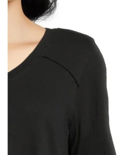 Elliott Lauren Enzyme Wash Jersey - V neck -3/4 Sleeve Tee Black Best