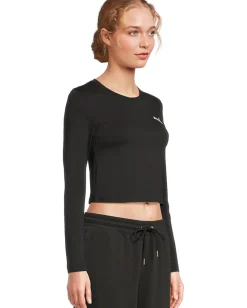 PUMA Essentials Cropped Long Sleeve Baby Tee Puma Black Sale