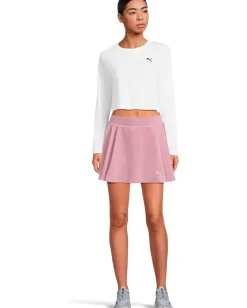 PUMA Essentials Cropped Long Sleeve Baby Tee Puma White New