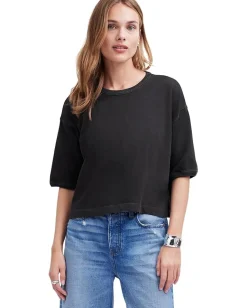 Madewell Esther Side Slit Tee Black Coal Outlet