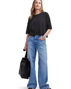 Madewell Esther Side Slit Tee Black Coal Outlet
