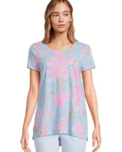 Lilly Pulitzer Etta Scoop Neck Multi Royal Coral Best