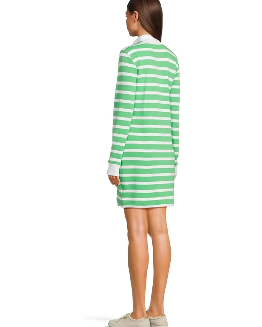 Lilly Pulitzer Evangeline Dress Fauna Green Resort White Stripe Outlet