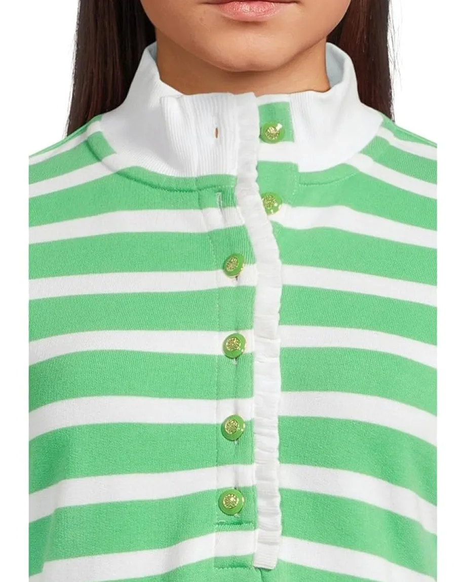 Lilly Pulitzer Evangeline Dress Fauna Green Resort White Stripe Outlet