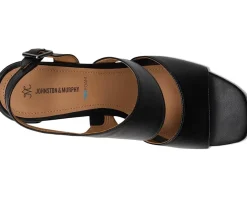 Johnston & Murphy Everly Asymmetrical Sandal Black New
