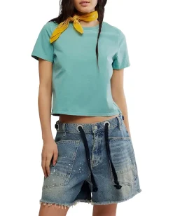 Free People Everyday Tee Mineral Blue Best