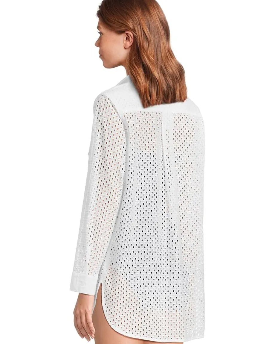 Women Tommy Bahama Eyelet Cove Boyfriend Shirt