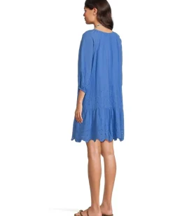 Tommy Bahama Eyelet Cove Embroidered Dress Paradiso Blu Clearance