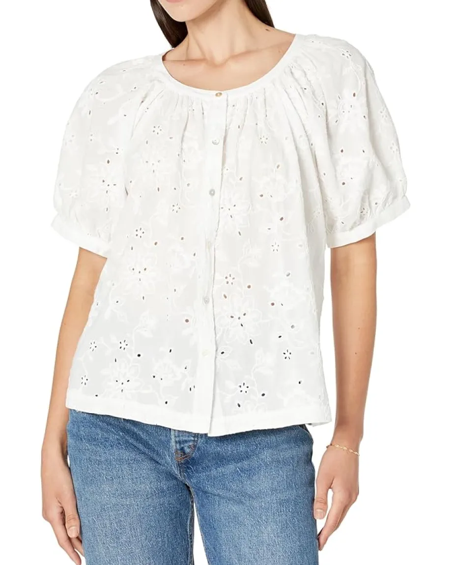Women Karen Kane Eyelet Peasant Top