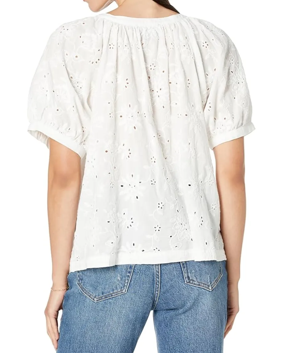 Women Karen Kane Eyelet Peasant Top