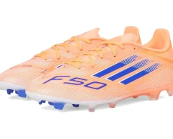 adidas F50 League Firm Ground Soccer Cleats Beam Orange/Lucid Blue/White New