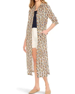 NIC+ZOE Falling Diamonds Dress Orange Multi Clearance