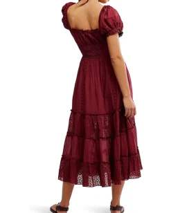 Free People Falling Sun Midi Dress Syrah Outlet