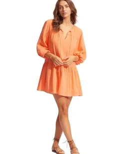 Women Seafolly Fallow Textured Cotton Cover-Up