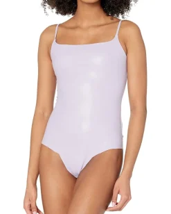 Commando Faux Leather Spaghetti Strap Bodysuit BDS309 Lavender New