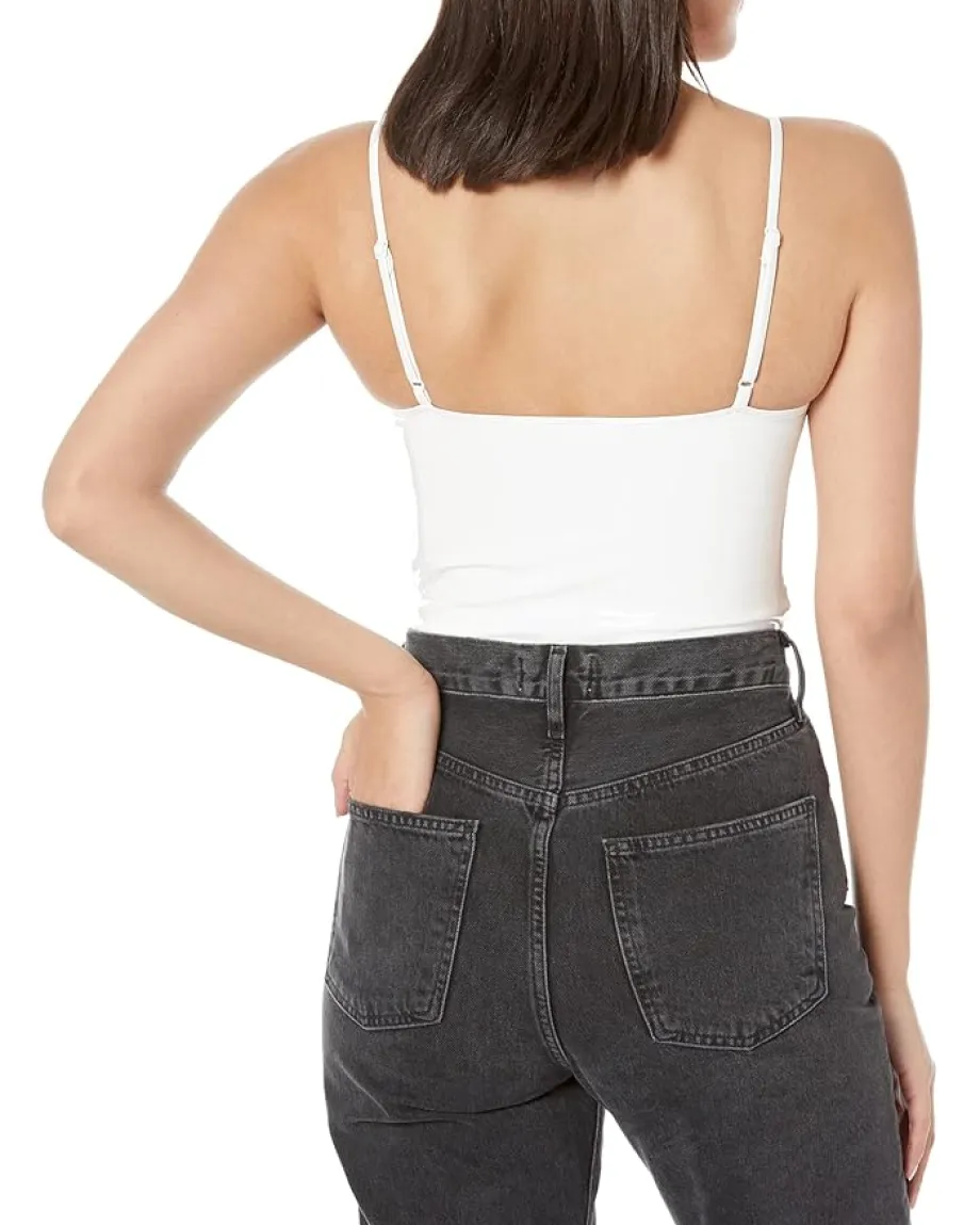 Commando Faux Patent Leather Spaghetti Strap Bodysuit BDS310 White New