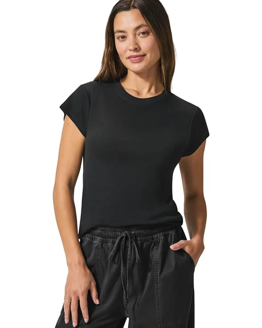 Splendid Faye Crewneck Tee Black Best