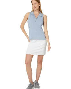 TravisMathew Featherweight Active Sleeveless Polo Heather Moonlight Blue Hot