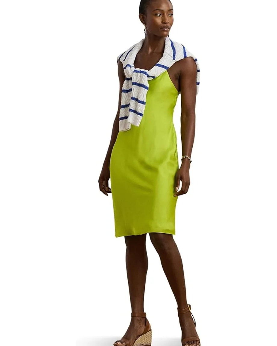 Women Lauren Ralph Lauren Featherweight Charmeuse Slip Dress