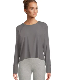 Beyond Yoga Featherweight Daydreamer Pullover True Gray Heather Hot