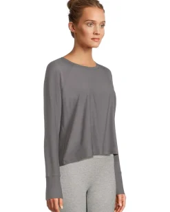 Beyond Yoga Featherweight Daydreamer Pullover True Gray Heather Hot