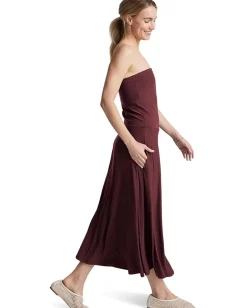 Beyond Yoga Featherweight Strapless Dress Midnight Burgundy Heather Outlet