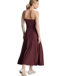 Beyond Yoga Featherweight Strapless Dress Midnight Burgundy Heather Outlet
