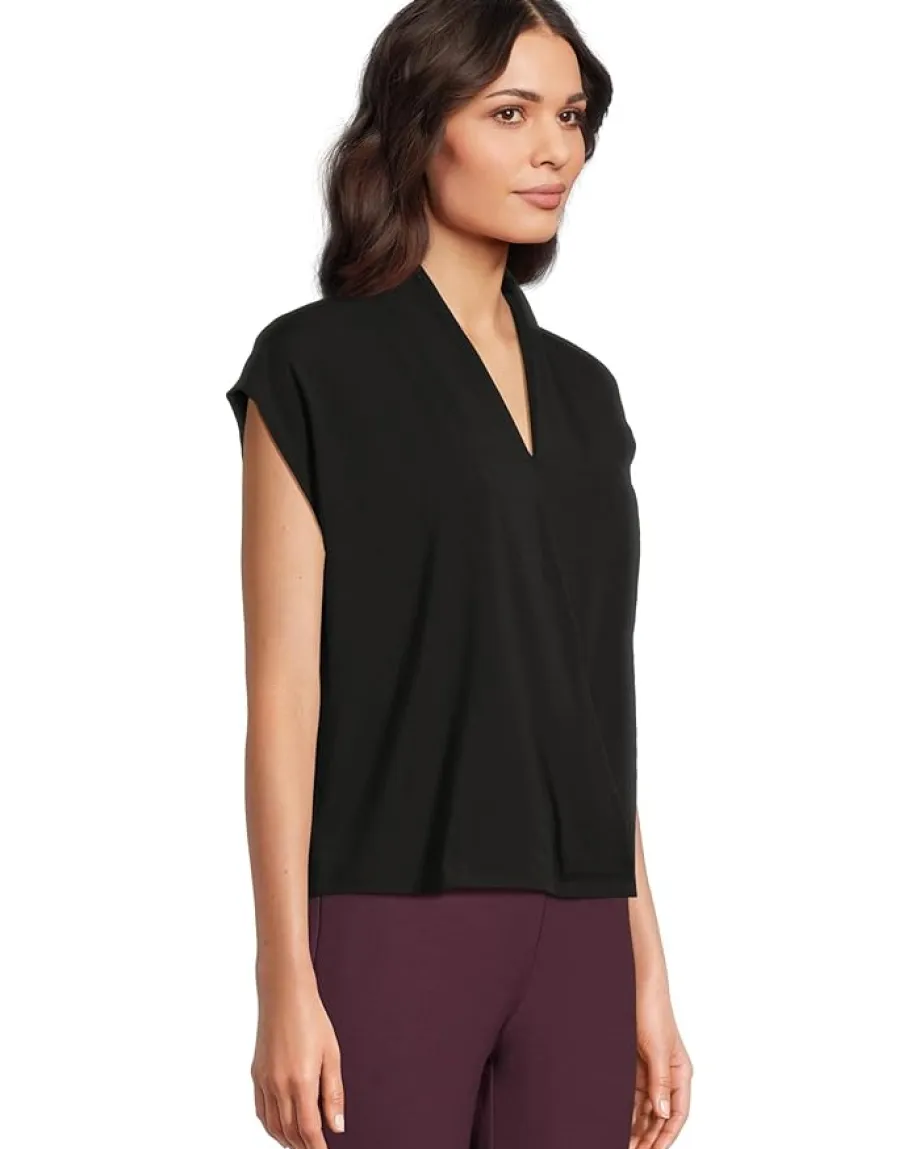 Women Eileen Fisher Fine Stretch Jersey Knit High Collar Top