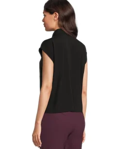 Women Eileen Fisher Fine Stretch Jersey Knit High Collar Top
