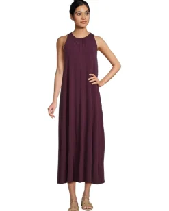 Women Eileen Fisher Fine Stretch Jersey Knit Maxi Dress