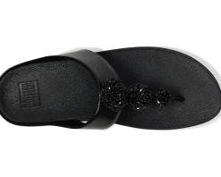 FitFlop Fino Beadie-Button Metallic Toe-Post Sandals Metallic Black Online