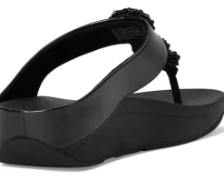 FitFlop Fino Beadie-Button Metallic Toe-Post Sandals Metallic Black Online