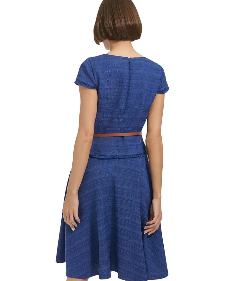 Tommy Hilfiger Fit and Flare Dress Gulf Blue New