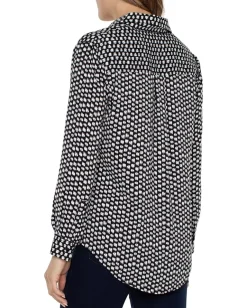 Women Liverpool Los Angeles Flap Pocket Button Front Woven Blouse