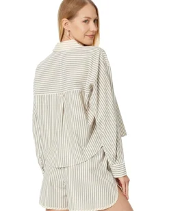 Madewell Flap-Pocket Crop Button-Up Shirt in Poplin Distant Surplus Clearance