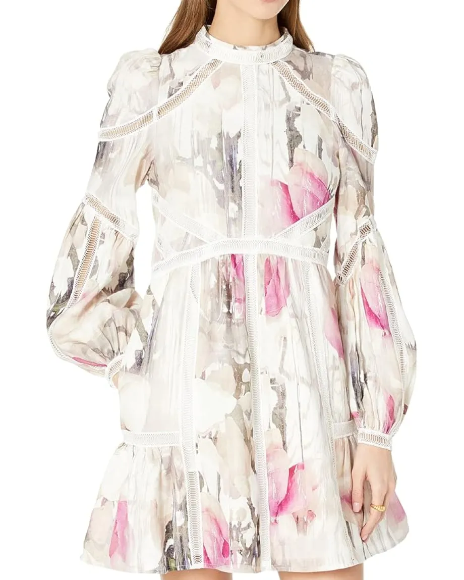 Women Ted Baker Fleurz Linen Mini Dress