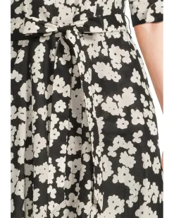 Calvin Klein Floral Cotton Shirt Dress Black/Pristine Outlet