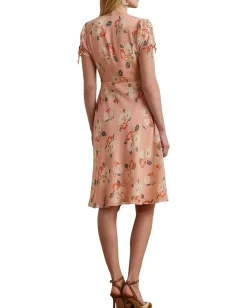 Lauren Ralph Lauren Floral Georgette Short-Sleeve Dress Pink Multi Outlet