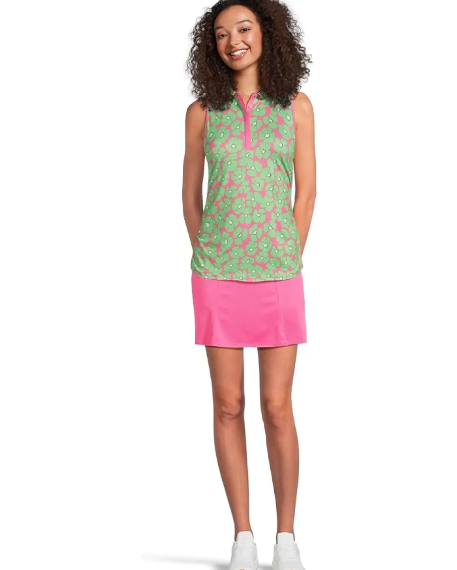 Women Callaway Floral Sleeveless Mini Collar And Side Shirring Top