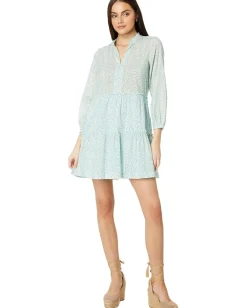 Vineyard Vines Floral Tiered Dress Tiny Floral- Jake Blue