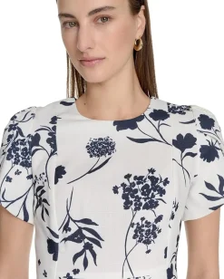 Women Calvin Klein Floral Tulip Sleeve Sheath