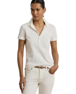 Women Lauren Ralph Lauren Floral-Logo Cotton Piqué Polo Shirt