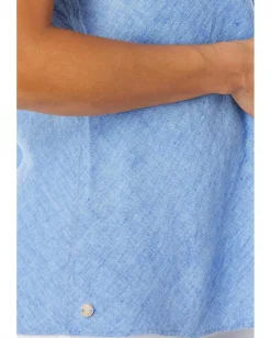 Lilly Pulitzer Florin Sleeveless Linen Top Beckon Blue/Sea Salt Blue Best