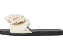 Kate Spade New York Flourish Canvas Flat Sandals Cream/Black New