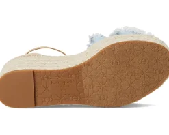 Kate Spade New York Flourish Denim Espadrille Wedge Sandals Denim/Walnut Shell Sale