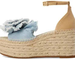 Kate Spade New York Flourish Denim Espadrille Wedge Sandals Denim/Walnut Shell Sale