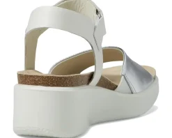 ECCO Flowt Wedge Cork Sandal Silver/White Best