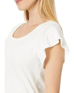 NIC+ZOE Flutter Short Sleeve Tee Paper White Discount