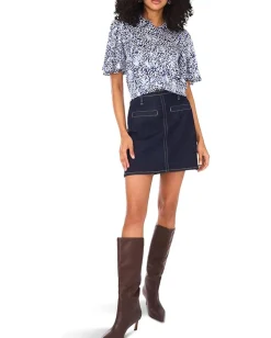 Vince Camuto Flutter Sleeve Collar Button-Down Classic Navy Online