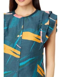 Women Vineyard Vines Flutter Sleeve Pintuck Top